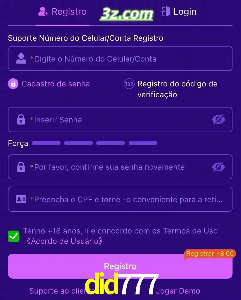 bonus de cadastro imediato